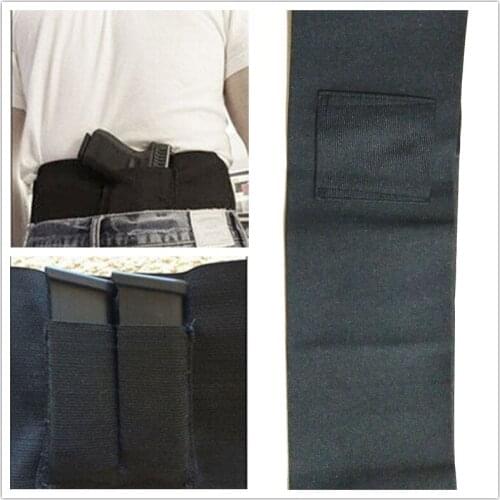 2017Tactical Adjustable Belly Band Waist Pistol Gun Holster With Double Magazine Pouches Waist Support gun Party Supplies