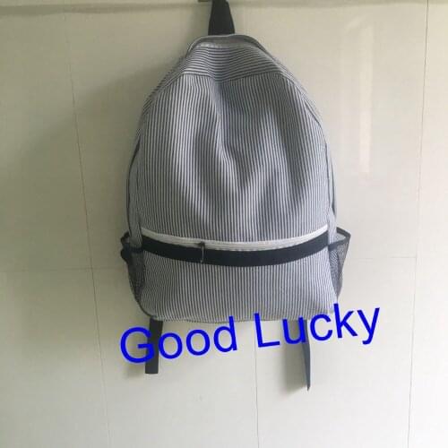 30pcs/lot free shipping monogram seersucker backpack toddler student school bags seersucker bags good quality personalize
