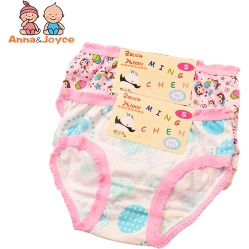 4Pcs/lot 1-10Y Girls underwear panties baby underwear shorts kids briefs print briefs girl cotton panties