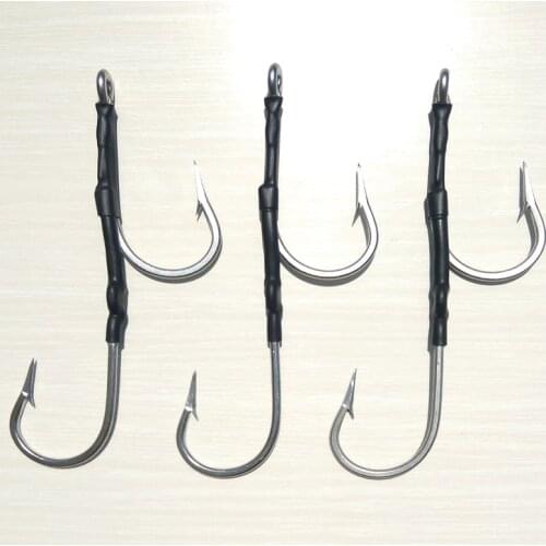 5pcs 6/0 8/0 10/0 12/0 Game Fishing Assist Hooks for Skirted Trolling Lures Trolling Fishing Lure Marlin Tuna Pakula