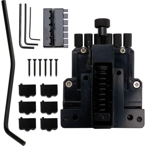 Black 6 String Guitar Tailpiece Tremolo Bridge For Headless Guitar