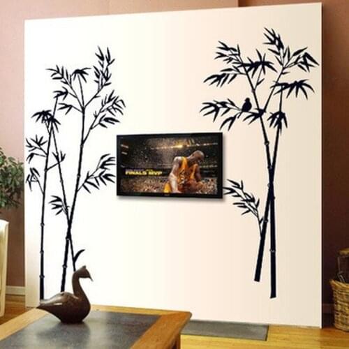 Ink Bamboo Wall Stickers Chinese Style Living Room Home Decor Teenager Room Decoration Vintage Poster Mural Wallstickers