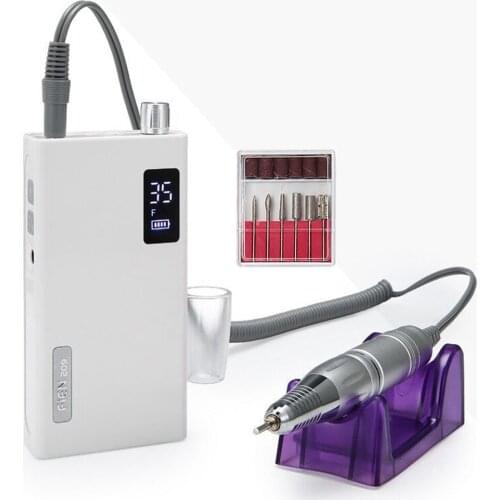 Electric Nail Drill Portable Rechargeable 35000RPM Professional LCD Machine Nail Polisher Fast Removal Nail Gel