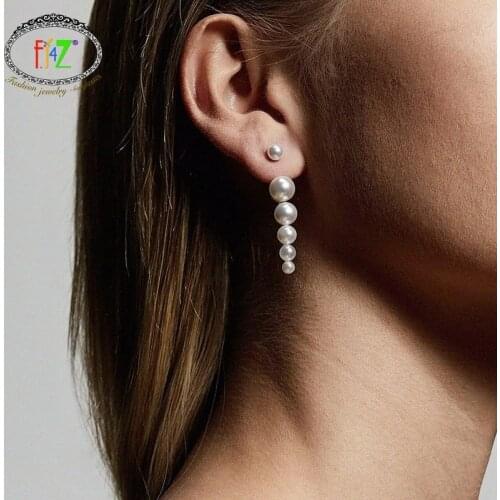 F.J4Z 2021 Trend Earrings for Women Classical Simulated Pearl Beaded Piercing Earring Lady Evening Party Jewelry Gifts