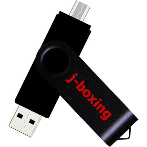 J-boxing 2 in 1 OTG USB Flash 64GB 32GB 16GB Micro USB Memory Drive Pendrive Metal Rotating for Android Smartphone Flash Disk