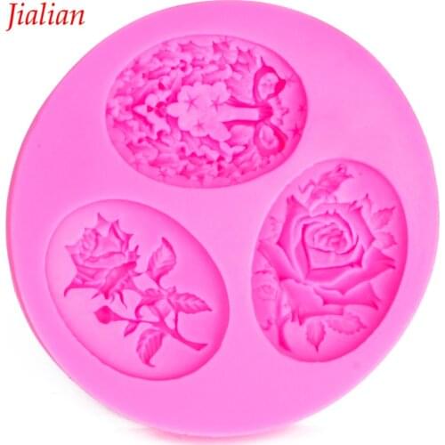 Flower Shaped DIY fondant cake silicone moulds chocolate confectionery for cupcake decoration kitchen Baking tools FT-0039