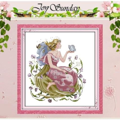 Butterfly Fairy (4) Painting Counted Cross Stitch 11CT printed 14CT Cross-Stitch Kit Handmade Home Decor Embroidery Needlework