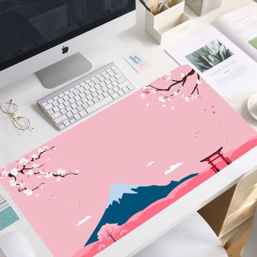Japanese pink cherry blossom style Gaming Player desk laptop Rubber Mouse Mat keyboard Large Mouse Pad non-skid mouse pad gift