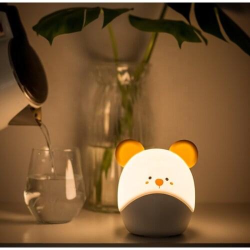Cute Lamp Mouse Style Silicone Nursery Nightlight USB Rechargeable for Kids Kawaii Room Decor Girls Boys Valentine Gifts