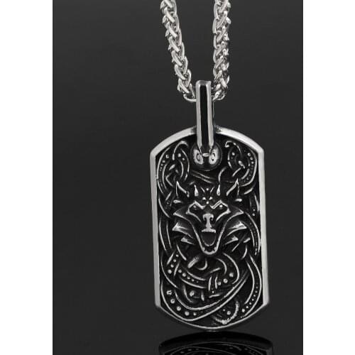 Men 316L norse viking viking wolf Scandinavian pendant necklace