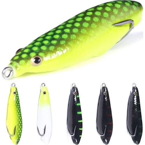 Soft Frog Fishing Lures Double Hooks Topwater Floating Ray Frog Artificial Bait Minnow Crank Soft Bait fishing tackle