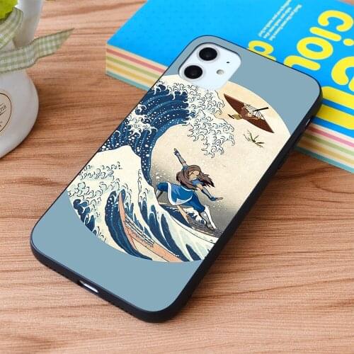 For iPhone Great Wave Off Kyoshi Island Soft TPU border Apple iPhone Case