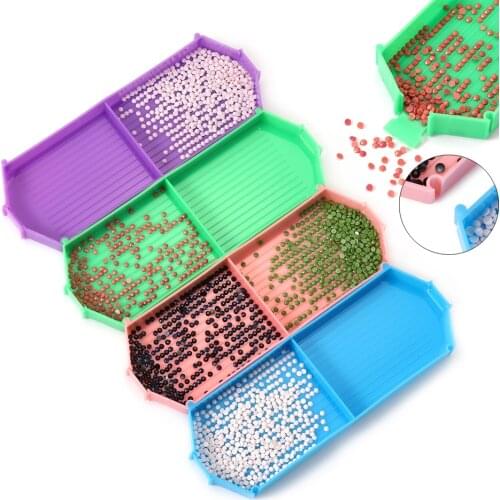 1PC Upgrade Large Capacity Diamond Painting Tray Plastic Beading Plates Diamond Painting Drill Plate Cross Stitch Accessories