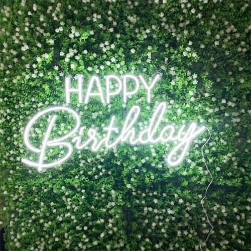 Neon Sign Light Customize Name Happy Birthday Decoration Led For Girl Boy Home Room Party Bar Wedding Decor Flexible Strip Wall