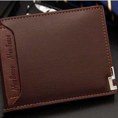 2021 New Mens Leather Wallet Short Designer Purse for Man Credit Card Holder Male Dollar Money Bag