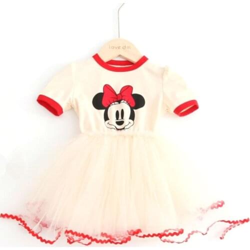 Summer New Girls Tutu Dress Baby Princess Dress Childrens Party Clothes Childrens Vacation Vest Minnie Mesh 3 To 10 Years Old