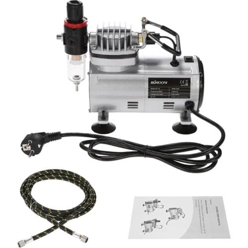 KKmoon Professional Airbrush Air Compressor Set Hobby Paint Spray Gun Air Brush Set Nail Art Sprayer with Braided Air Hose