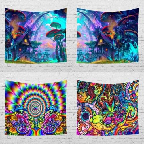 Psychedelic Magic Wall Tapestry Visual 3D Printing Wall Handing Tapestries Wall Cloth Tapestries Bedding Home Decor Art