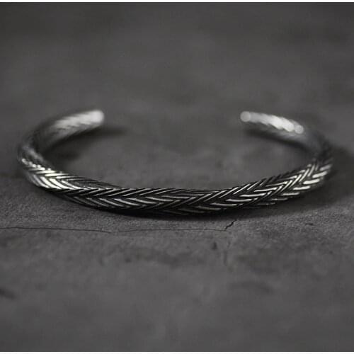 Nordic Viking Pattern Bangle Bracelets Bangles for Men Pulseras Hombre Titanium Steel Bracelet Jewelry