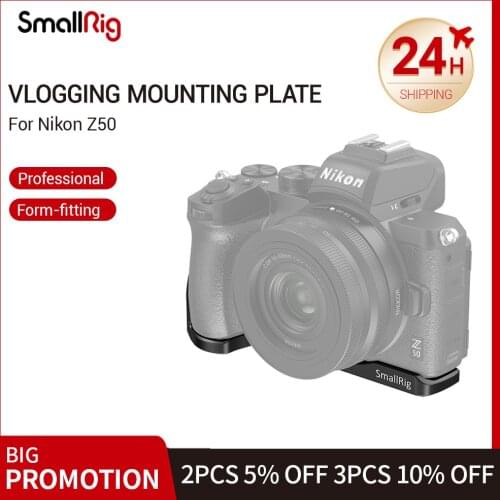 SmallRig Z50 Vlogging Mounting Plate for Nikon Z50 Camera Plate With Integrated Cold Shoe Mount Camera Quick Release Plate-2667
