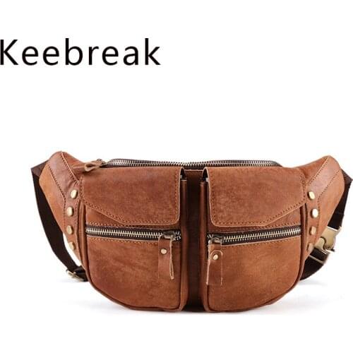 100% Genuine Leather Chest Bags Men Wait Bag Fanny Pack Vintage Small Slingback Holster Bag Man Cross Body Side Bag For Men 2021
