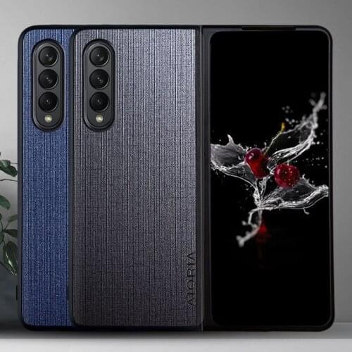 Fabric Texture Case for Samsung Galaxy Z Fold 3 Simple Concise Style Soft Back Cover Coque for Samsung Galaxy Z Fold3 5G Case