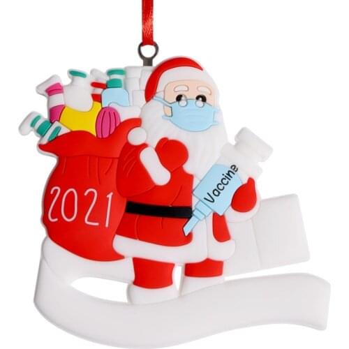 Christmas Tree Ornaments Personalized Vaccine Santa with A Gift Bag Pendants Collectible Gift