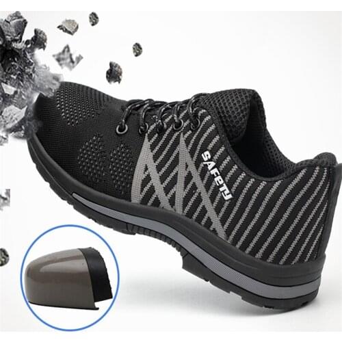 Unisex Steel Toe Cap Anti-piercing Work Safety Shoes Breathable Lightweight Construction Protective Boots Mens Casual Shoes