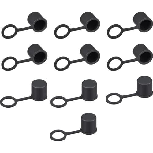 Uxcell 10pcs BNC Silicone Protectors Cap Port Cover Anti Dust 9 mm Inside Install 12.5mm Outside Install Black