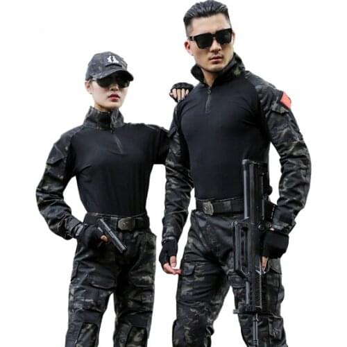 Military Uniform Tactical Camouflage Clothes Suit Men US Army Clothing Women Airsoft Military Combat Shirt Cargo Pants Knee Pads
