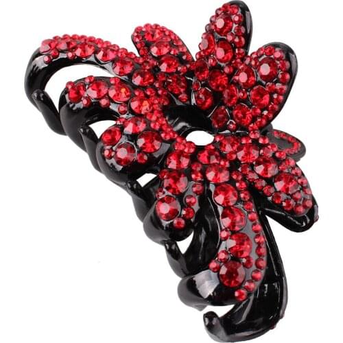 Women Rhinestone Hair Claw Big Shiny Colorful Clamp Hairpins Ladies Crystal Hair Crab Female Vintage Headwear