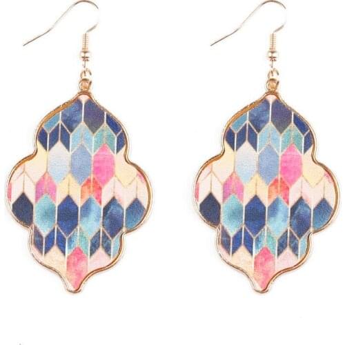 Moroccan Magnolia Floral Baroque Style Morocco Dangle Drops Earrings for Women Moroccan Magnolia Dangle Drops Earrings Moroccan