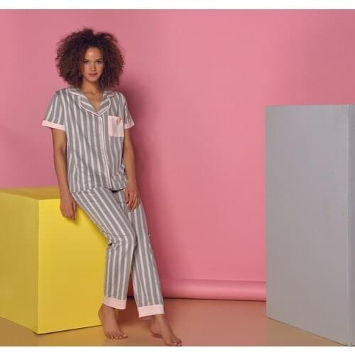 Zey Button Women 'S Pajamas Suit