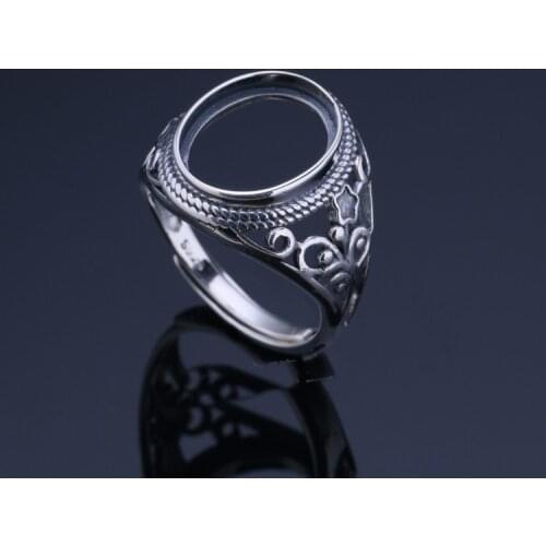 10.8*14.3mm 925 STERLING SILVER Semi Mount Bases Blanks base blank Pad VINTAGE rings ring Setting jewelry gift diy A2981