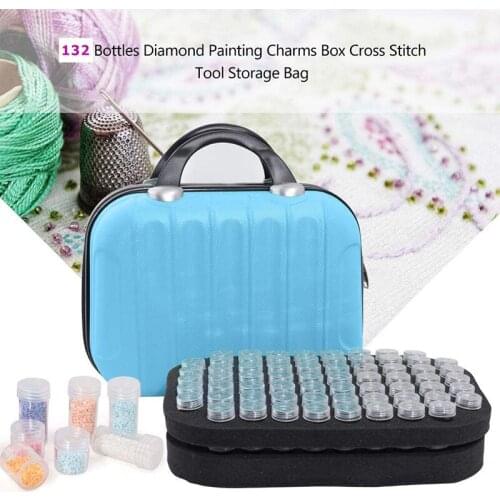 132 Bottles Diamond Painting Tools Container Storage Bag Carry Case Daimond Painting Bag Zipper Accessories Double Layer