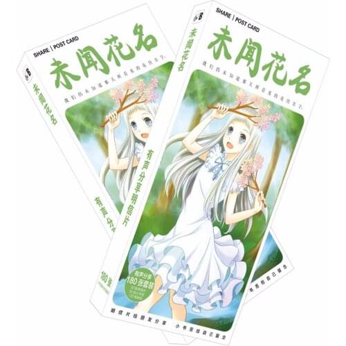 180pcs/Set Anime Anohana Honma Meiko Paper Postcard/Greeting Card/Message Card/Birthday Letter Envelope Gift Card