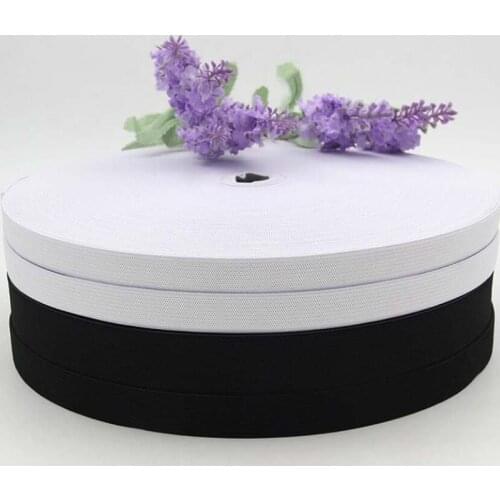 2~24Meters 3~50MM White/black Nylon Highest Elastic Bands Garment Trousers Sewing Accessories DIY Webbing