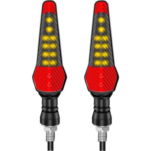 2PCS Motorcycle Turn Signals Light Tail Flasher Flowing Water Blinker Motorcycle Flashing Lights