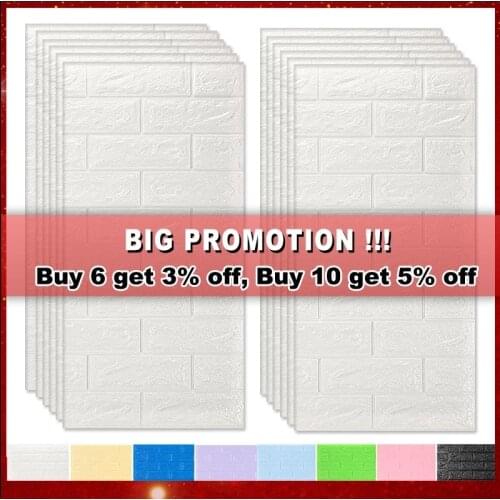 3D Wall Stickers Imitation Brick Bedroom Decor Waterproof Self-Adhesive Wallpaper For Living Room Kitchen TV Backdrop Decal
