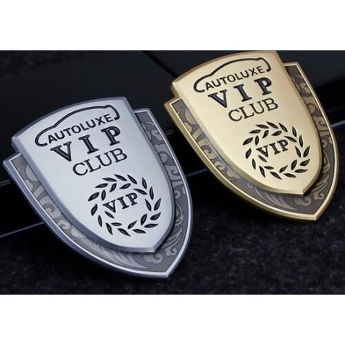 3D Gold/Silver Metal VIP Club Luxury Auto Car Trunk Rear Fender Emblems Badge Decal Sticker