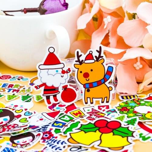 40pcs Creative Cute Self-made Christmas Winter scrapbooking Cartoon Paper stickers / Waterproof stationery diy print stickers