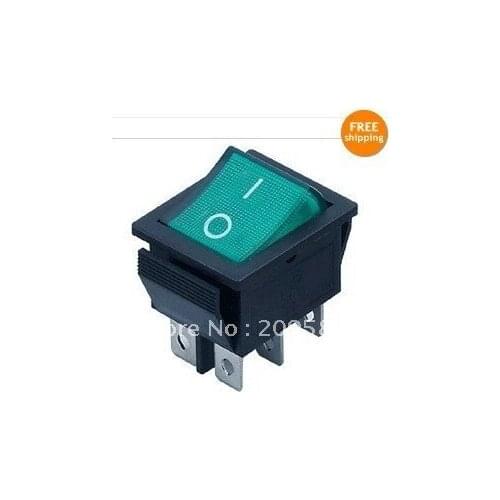 50pcs DPDT Green Indicator Light 6 Pin Rocker Switch