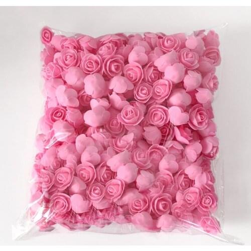 500pcs/lot Mini PE Foam Rose Flower Head Artificial Handmade DIY Wedding Home Decoration Party Supplies Fake Flowers