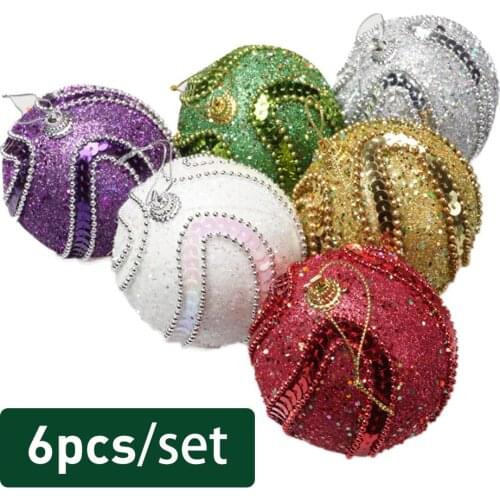 6pcs Christmas Tree Decor Ball Bauble Xmas Party Hanging Ball Ornament Decorations For Home Christmas Decorations Gift