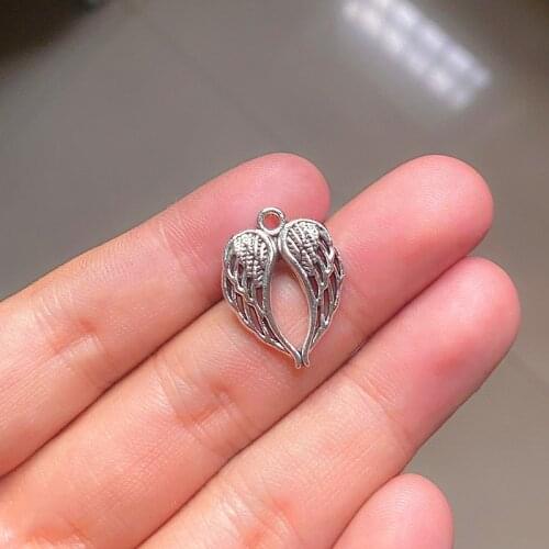 60PCS/Lot Angel Wings Connector Pendants,For Women DIY Necklaces Bracelets Handmade Earrings Accessories,Charms Jewelry Makeing