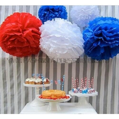 8" (20cm) 41pcs/lot White Round Paper Flowers Pom Pom Ball Pom Poms Wedding Dinners Party Decorations 29 Colors Aavilable