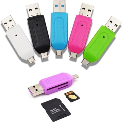 Micro USB TF SD Card Reader 2 In 1 OTG Adapter 480 Mb/s High-speed Memory Card Reader USB Type C Universal TF/SD Card Reader