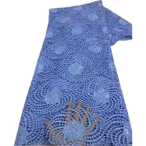 African Guipure Lace Fabric 2021 High Quality Lace Latest French Cord Lace Fabric With Sequins For Wedding 5 Yards FJ-160