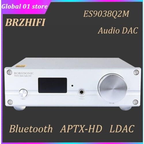 BRZHIFI Audio Decoder ES9038Q2M DAC PCM192KHZ 24Bit DSD256 HiFi Stereo LDAC COAX RCA USB APTX HD Bluetooth Decoding Fro CD PC