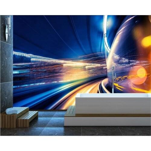 Beibehang Custom thick silky wallpaper new abstract city tunnel channel landscape TV background wallpaper home decorations